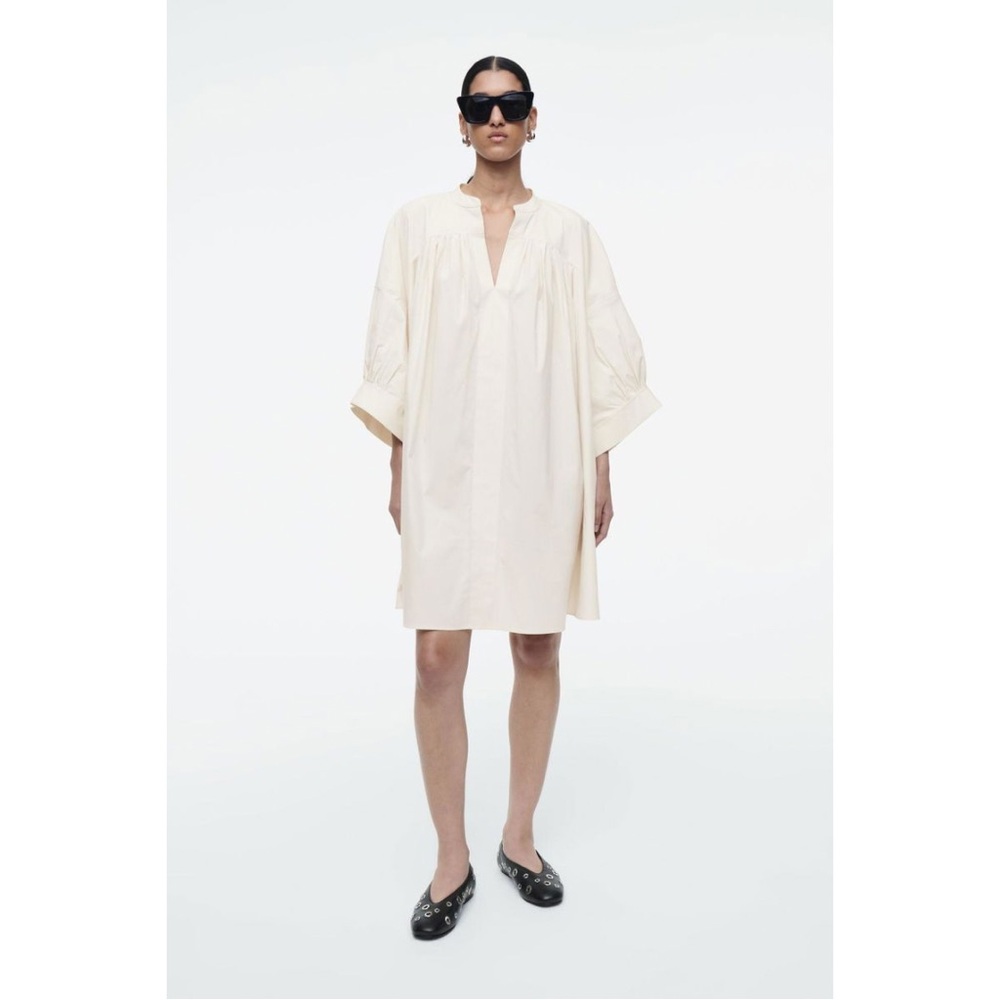 COS Cream Mini Dress with Dolman Sleeves